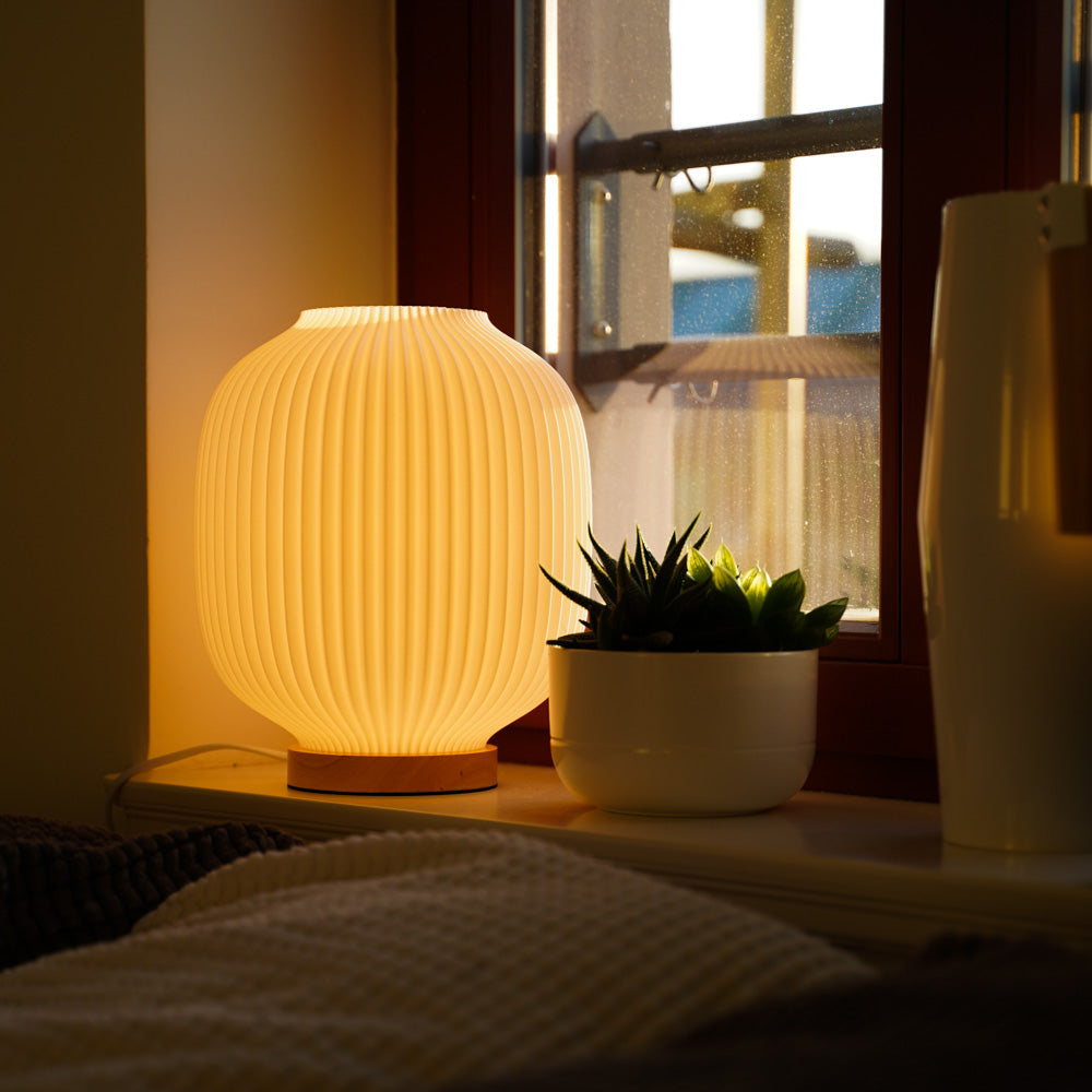 Moderne | Weiß Tischlampe | | Tischleuchte Beleuchtung Minimalistische Puro | Nachttischlampe Schranklampe | Moonou Nachhaltige |